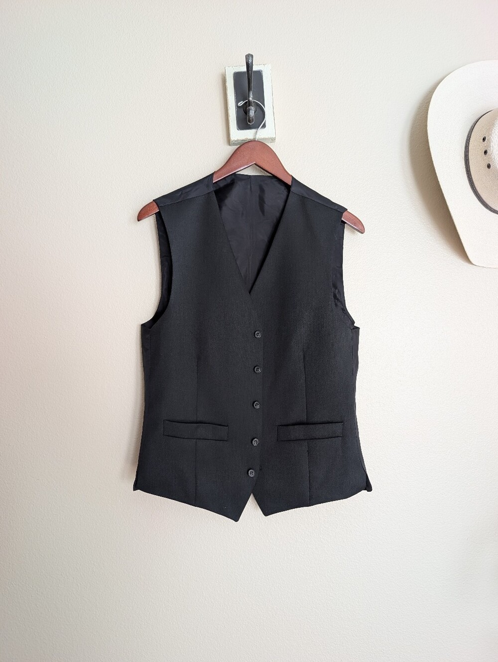 Men's Black Formal Suiting Vest Alexander London Saville Row Size 38R
